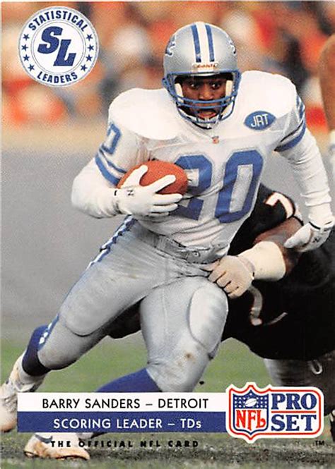 HOF'er BARRY SANDERS Detroit Lions 1992 Pro Set NFC PRO 